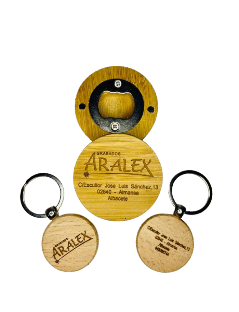 Grabado llaveros madera